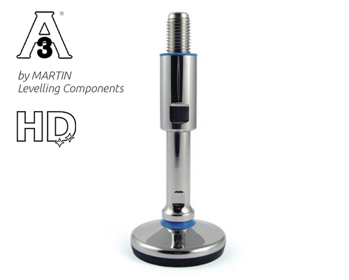 Element 1 of 2 (image) – Levelling foot TEKNO-HYGIENIC 3-A, Ø 80 mm Stainless steel, M20 x 140 mm, NBR