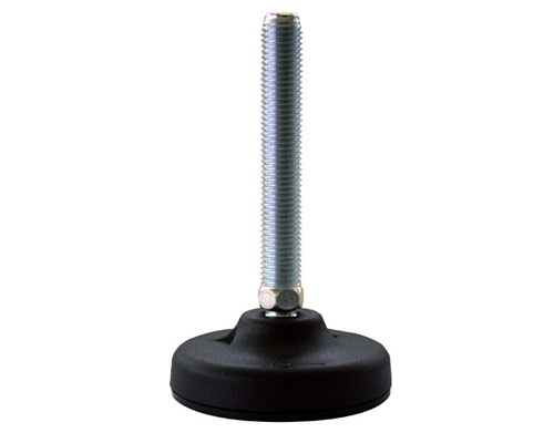 Maschinenfuß / Gelenkfuß PA, Ø 83 mm, M16 x 75 mm Stahl, Bohrungen, NBR