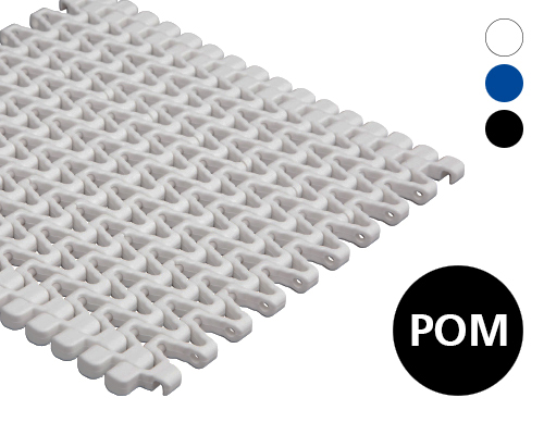 Modular belt 12-401 lattice-shaped, 40 % flow, p=12,5  POM natural, blue, FDA, USDA, FSIS
