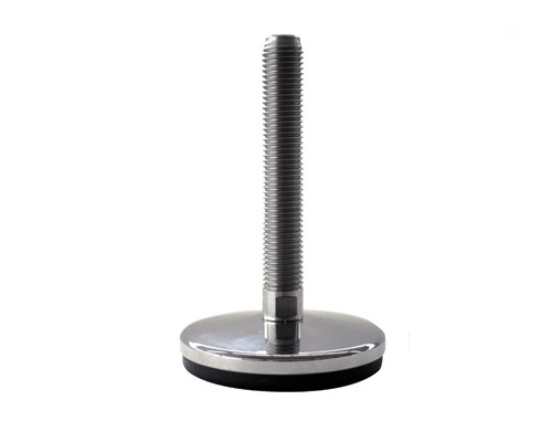 Maschinenfuß / Stellfuß MASSIV Edelstahl, Ø 75 mm, M16 x 125 mm, NBR