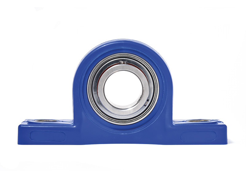 MOVET® Waterproof IP69K Pillow block bearing PPLW 201, housing blue, MB stainless steel, Ø 12 mm