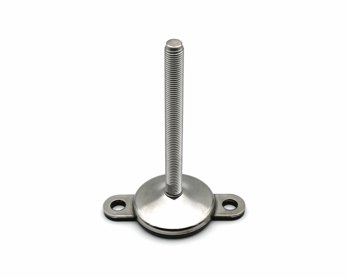 Element 2 von 3 (Bild) – Maschinenfuß / Gelenkfuß VULCANIZED Edelstahl, Ø 80 mm, M10 x 50 mm, 2 Laschen, NBR