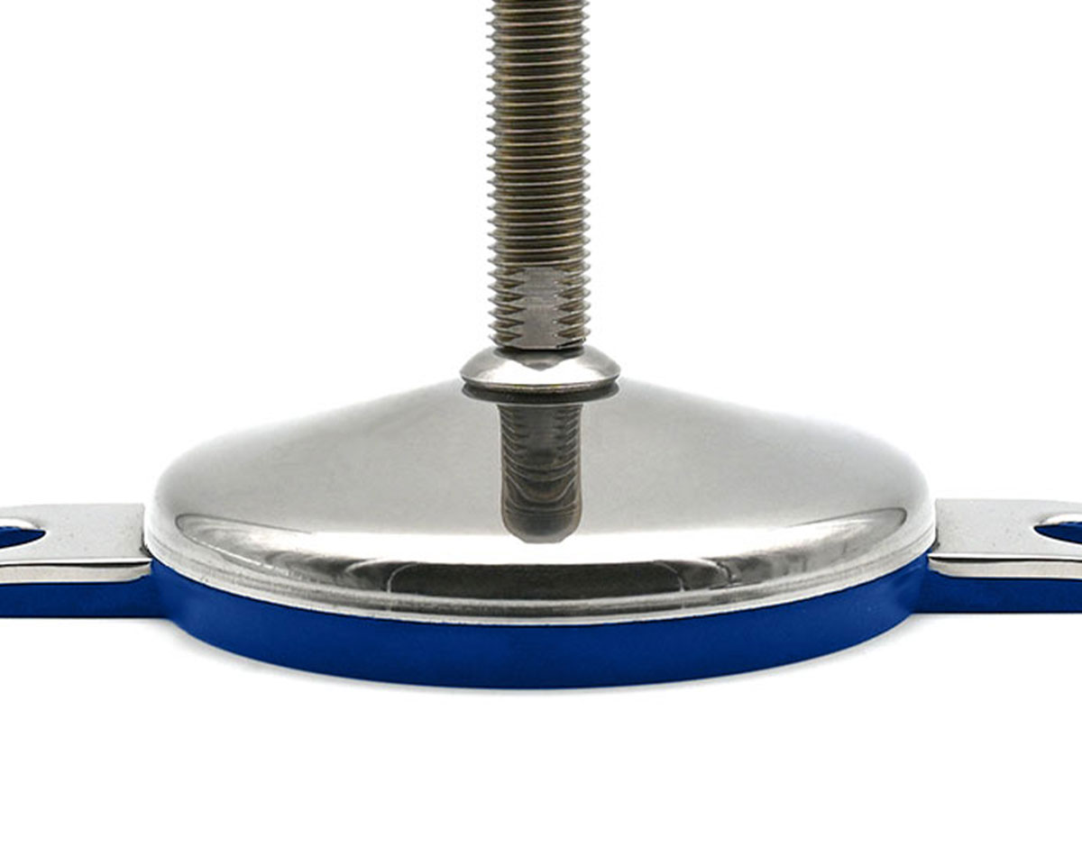 Element 2 von 2 (Bild) – Maschinenfuß / Gelenkfuß VULCANIZED Edelstahl, Ø 60 mm, M10 x 125 mm, Hygiene, 2 Laschen, EPDM