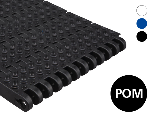 Modular belt 75-938 non skid surface, p=75  POM black, yellow