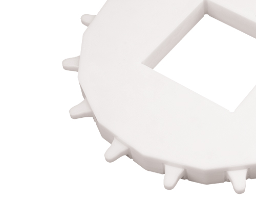Zahnrad für 75-900, 10 Zähne, Tk-Ø 239 mm, Vierkantbohrung 60 x 60 mm, PA-Nylon  massiv gefräst