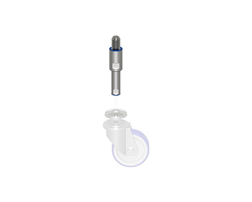 Element 3 of 3 (image) – TEKNOCLEAN spindle for wheel, SS M24x150, female M12