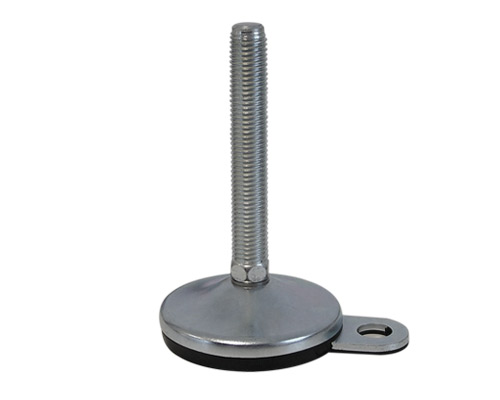 Levelling foot VULCANIZED galvanized steel, Ø 80 mm, M16 x 100 mm, Lug, NBR