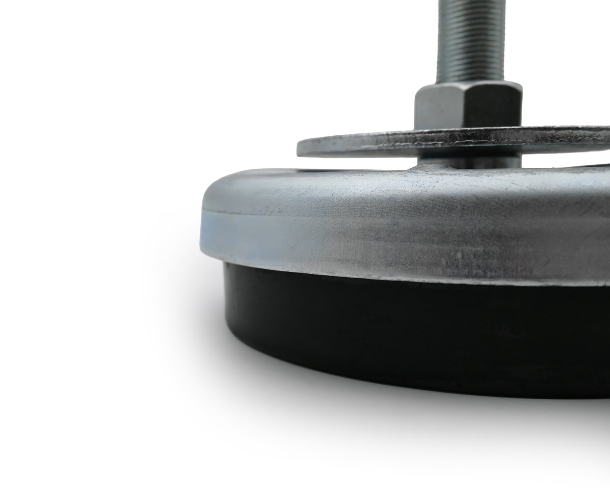 Element 3 von 4 (Bild) – Maschinenfuß / Stellfuß ANTIVIBRATION, Ø 120 mm Stahl, M16x1,5 x 100 mm, NBR