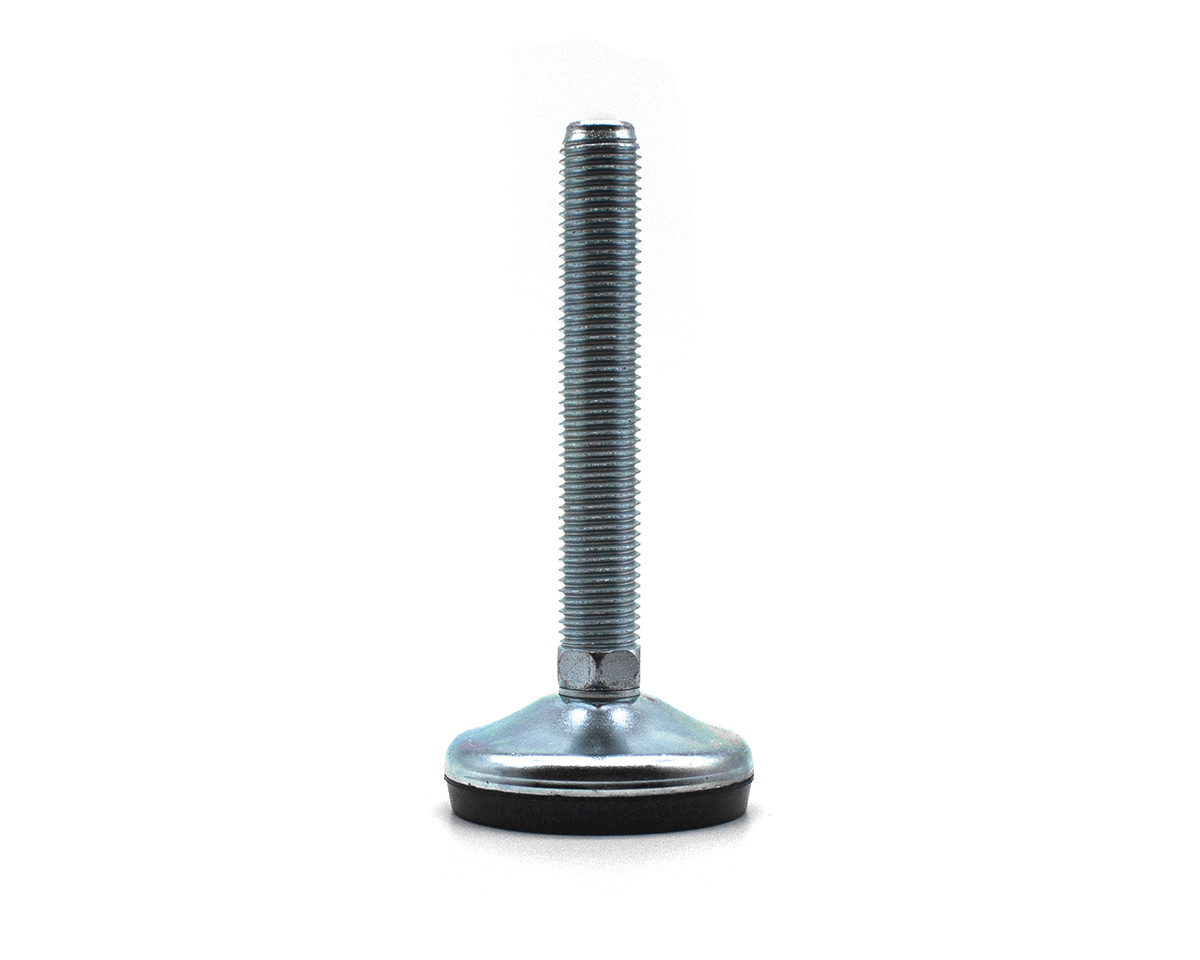 Levelling foot VULCANIZED galvanized steel, Ø 50 mm, M10 x 100 mm, NBR