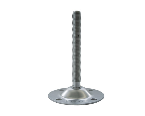 Maschinenfuß / Gelenkfuß BLECHTELLER Edelstahl, Ø 123 mm, M16 x 150 mm, Bohrungen
