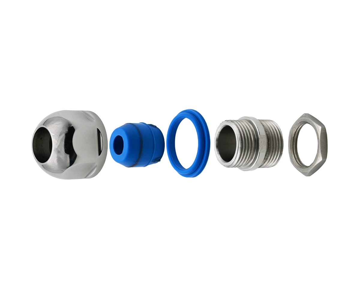 Element 2 of 4 (image) – Cable gland, stainless steel, Ø 7-8 mm, M16, IP69K, 3A, AISI304
