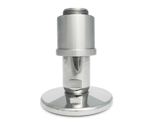 Gelenkfuß TEKNOTANK, Ø 100 mm, 3/4" x 100 mm Edelstahl, Verstellweg 18 mm, Antirutsch NBR schwarz