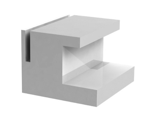 Gleitleiste Superfinish Typ GU, gerade, 50-8xx unten PE 1000 natur, 35 x 45 x 2000 mm, Aufstecknut 3, 0 mm +0, 2