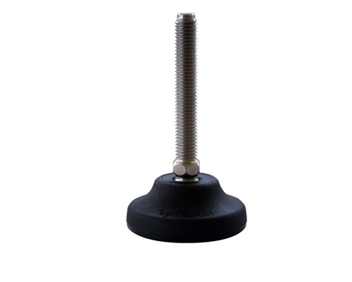 Maschinenfuß / Gelenkfuß PA, Ø 65 mm, M14 x 150 mm Edelstahl, NBR
