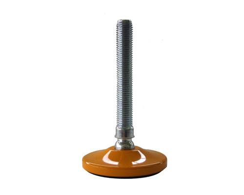 Maschinenfuß / Gelenkfuß MASSIV Stahl, Ø 100 mm, M16 x 150 mm, gelb