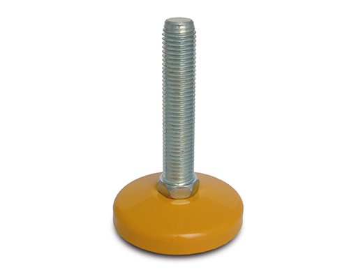 Levelling foot MASSIV Steel, Ø 80 mm, M16 x 200 mm, yellow, NBR