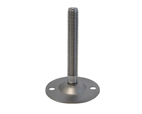 Maschinenfuß / Gelenkfuß BLECHTELLER Edelstahl, Ø 85 mm, M16 x 200 mm, Bohrungen