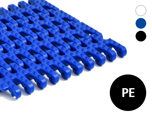 Modular belt 50-831 open surface with nubs, p=50  PE natural, blue, FDA, USDA, FSIS