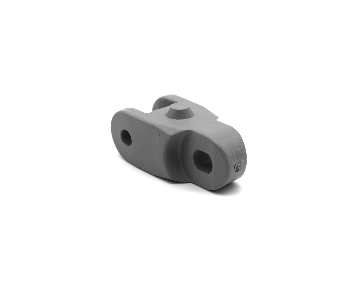Mitnehmerglied für Knochenkette 2000, PP mit 30% Glas, Hellgrau Teilung 50, 8 mm, Ø17 mm, Höhe 16 mm, mit Pin