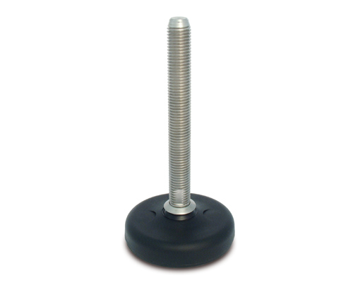 Maschinenfuß / Gelenkfuß ECO16 PA, Ø 83 mm, M20 x 100 mm Edelstahl, Bohrungen, NBR