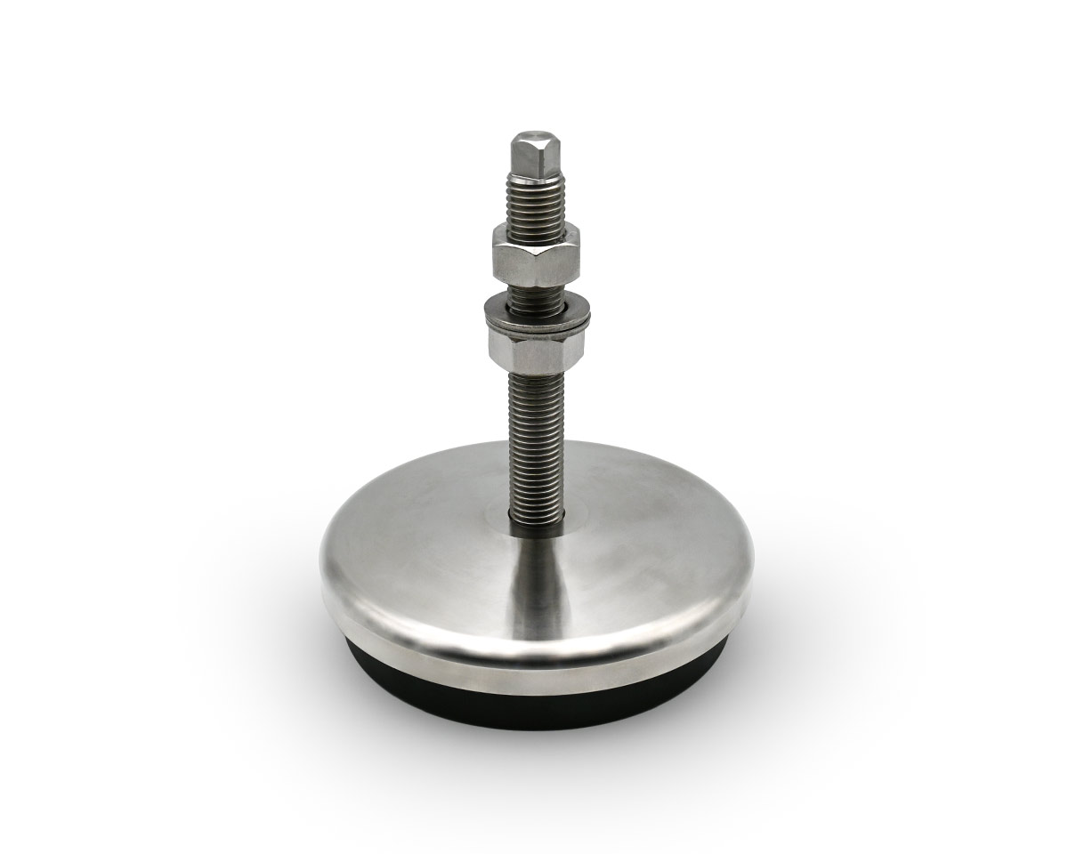 Element 2 von 3 (Bild) – Maschinenfuß / Stellfuß ANTIVIBRATION, Ø 160 mm Edelstahl, M20 x 125 mm, NBR