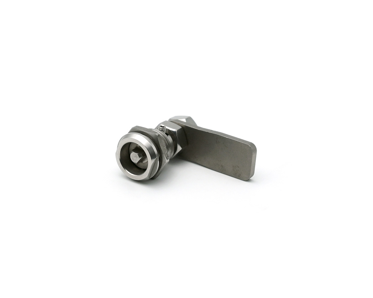 Drehriegel 90° Typ A, Edelstahl, O-Ring NBR schwarz, Ø 24 mm, H = 23 - 34, 5 mm, Gesamt 47, 5mm, Dreikant Einsatz