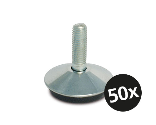 Levelling foot MINI, Ø 20 mm, M6 x 15 mm Steel, PU 50 pcs