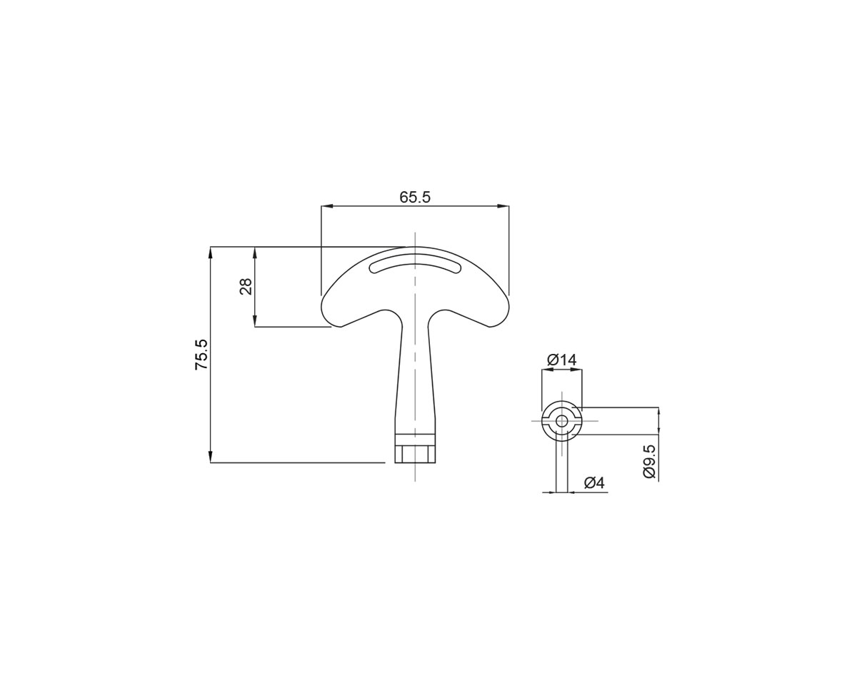 Element 2 von 2 (Bild) – Schlüssel für Drehriegel 90° Typ B, Doppelbart