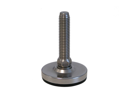 Maschinenfuß / Stellfuß MASSIV Edelstahl, Ø 50 mm, M12 x 125 mm, NBR