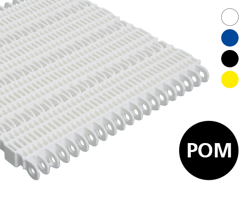 Modular belt 50-401 lattice-shaped surface, 61 % flow, p=50  POM natural, blue, FDA, USDA, FSIS
