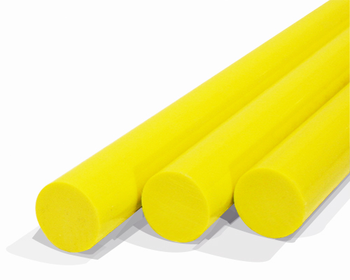 MOVET POM round rod FOODGRADE YELLOW, Ø 50 mm, length 1000 mm