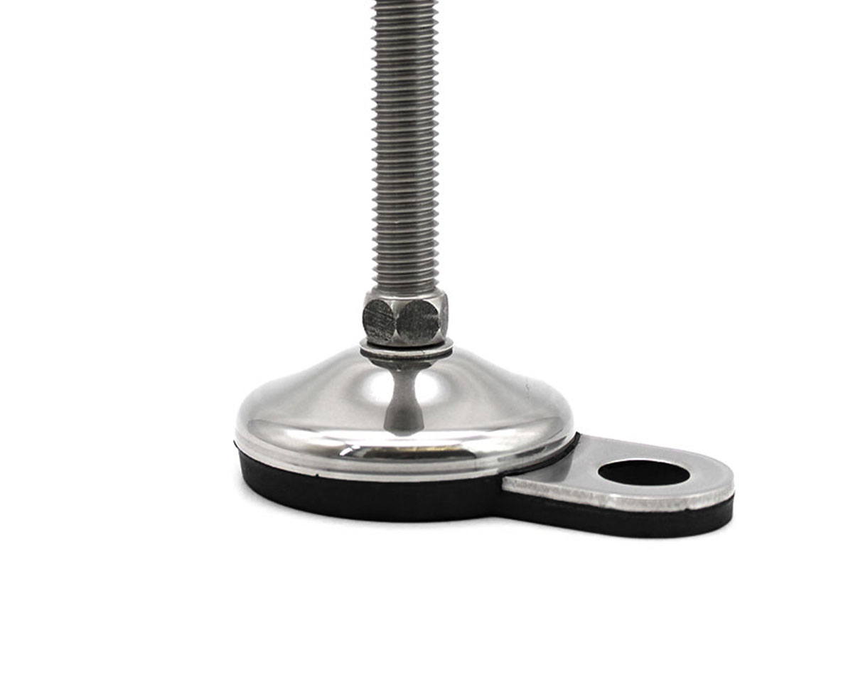 Element 2 von 2 (Bild) – Maschinenfuß / Gelenkfuß VULCANIZED Edelstahl, Ø 60 mm, M12 x 100 mm, Lasche, NBR
