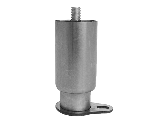 Maschinenfuß Rohrfuß/ Möbelfuß Hygiene, Ø 30/ 40 mm, M10 x 15 mm Edelstahl, Verstellweg 30 mm, Lasche 7 x 12 mm