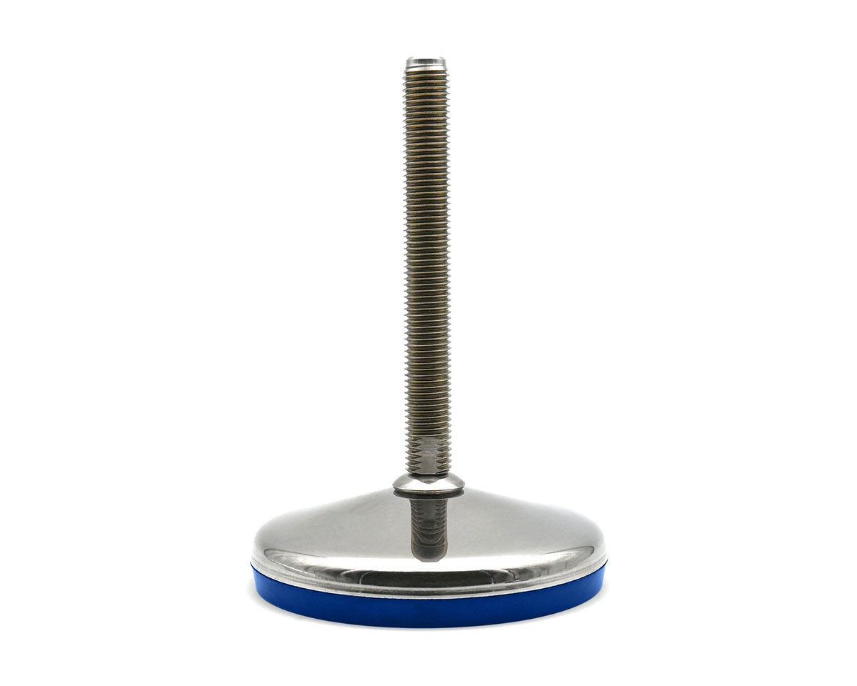 Maschinenfuß / Gelenkfuß VULCANIZED Edelstahl, Ø 100 mm, M24 x 125 mm, Hygiene, EPDM