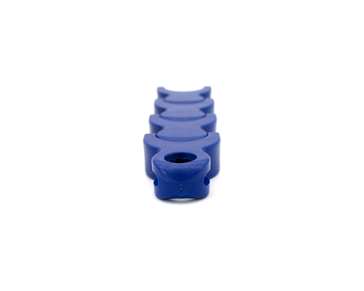 Element 2 of 4 (image) – MOVET Multiflex conveyor chain 1702, 1+1 set, radius, LF Acetal blue