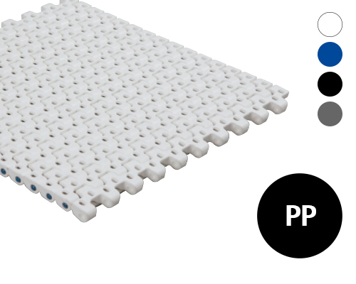 Modulband 12-406 gitterförmige Oberfläche, 8 % flow, p=12,5  PP, FDA, USDA, FSIS