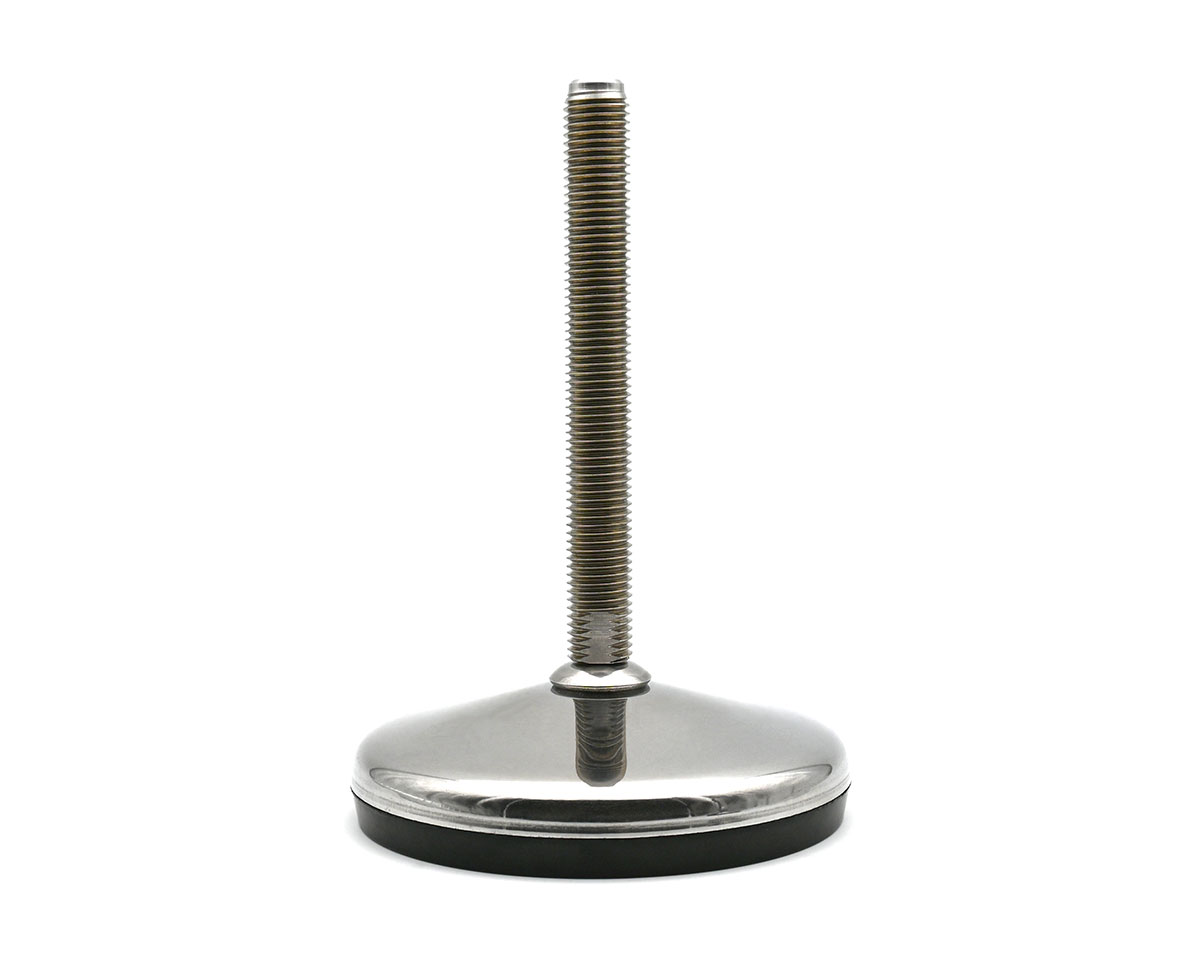 Maschinenfuß / Gelenkfuß VULCANIZED Edelstahl, Ø 100 mm, M20 x 200 mm, Hygiene, NBR