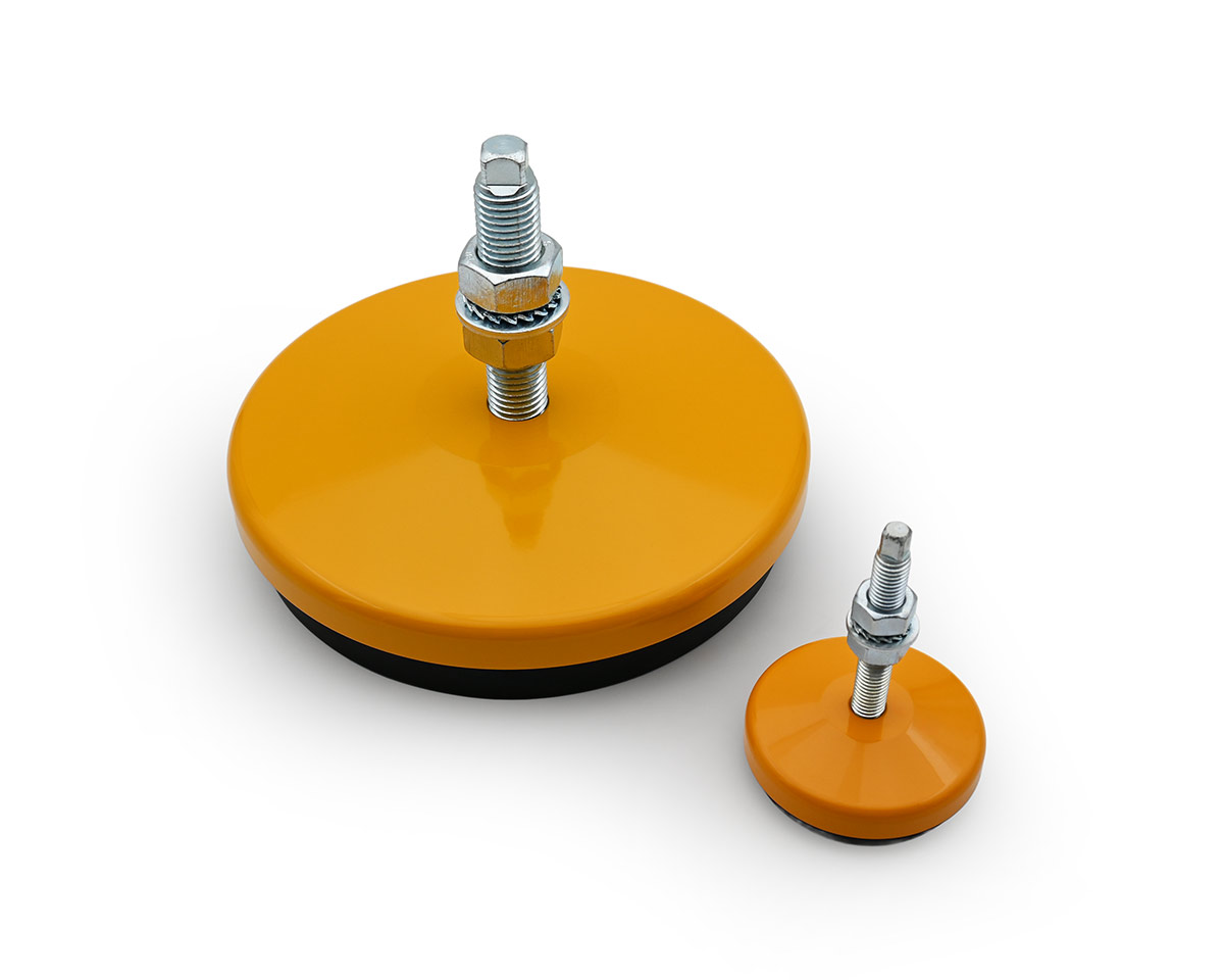 Element 3 of 4 (image) – Levelling foot ANTIVIBRATION, Ø 104 mm Steel, M14 x 125 mm, yellow, NBR