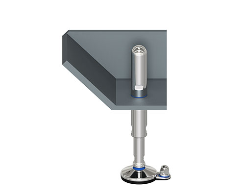 Element 2 of 2 (image) – Hygienic 3-A thread cover with blue silicone gasket, M30, polished