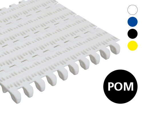Modular belt 50-806 perforated flat top, 25 % flow, p=50  POM natural, blue, FDA, USDA, FSIS