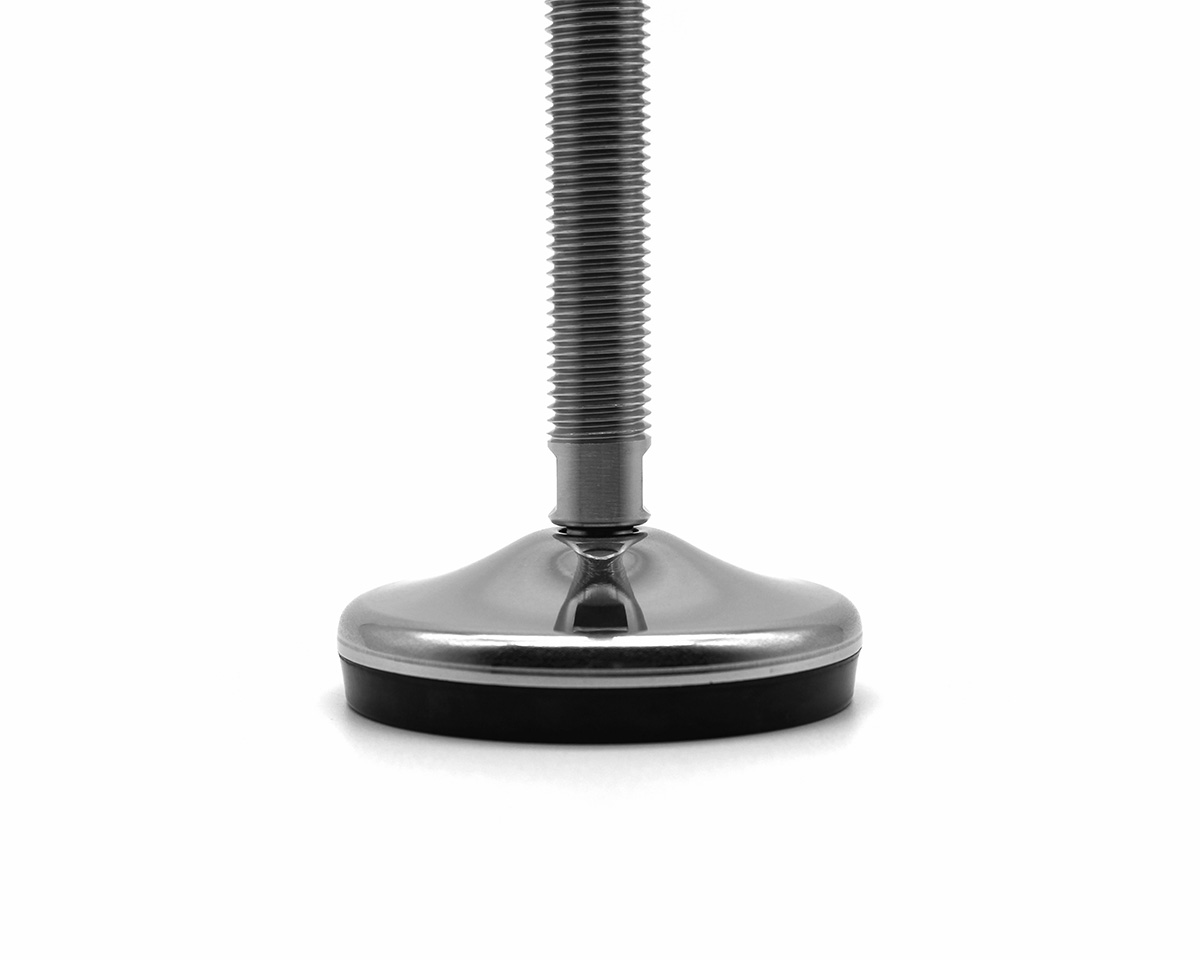 Element 2 von 2 (Bild) – Maschinenfuß / Gelenkfuß VULCANIZED Edelstahl AISI316, Ø 80 mm, M16 x 175 mm, EPDM, MOQ 50 St.