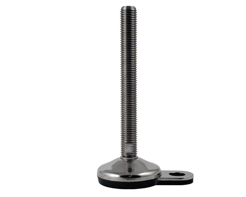 Maschinenfuß mit Gelenk VULCANIZED Edelstahl, Ø 60 mm, M20 x 150 mm Edelstahl, Lasche Ø 15 mm, Antirutsch NBR schwarz