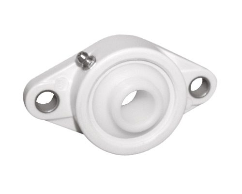 MOVET® 2-hole flange bearing NFL 202, housing white, PNS POM, Ø 15 mm