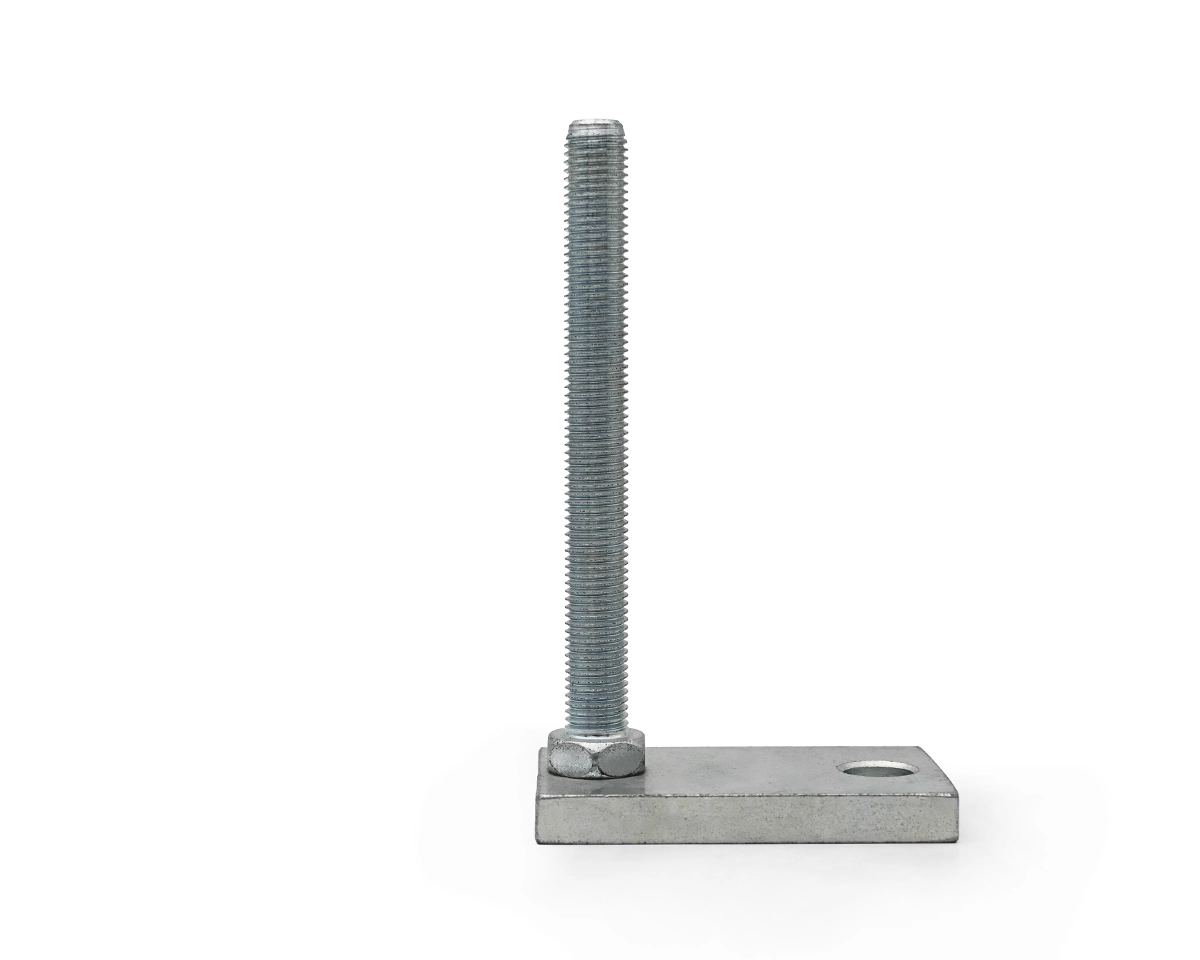 Maschinenfuß / Stellfuß TEKNOFIX, 200 x 80 mm Stahl, M24 x 200 mm, Bohrung