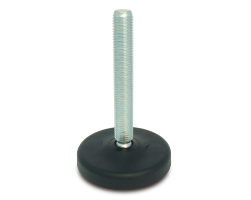 Gelenkfuß ECO30 Kunststoff PA, Ø 83 mm, M20 x 250 mm Stahl verzinkt, Durchschlagsbohrungen Ø 8, 5 mm, Antirutsch NBR schwarz