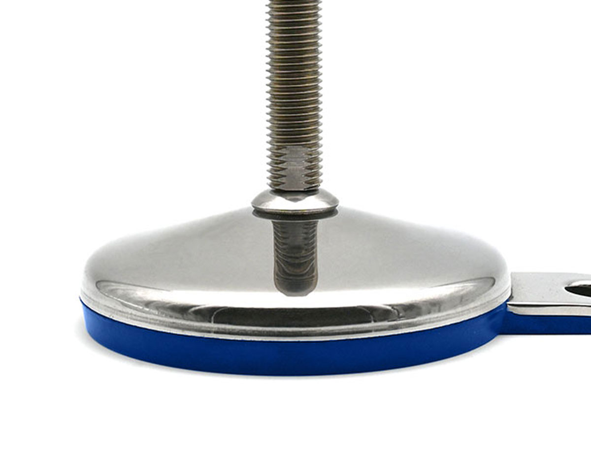 Element 2 von 2 (Bild) – Maschinenfuß / Gelenkfuß VULCANIZED Edelstahl, Ø 100 mm, M30 x 100 mm, Hygiene, Lasche, EPDM