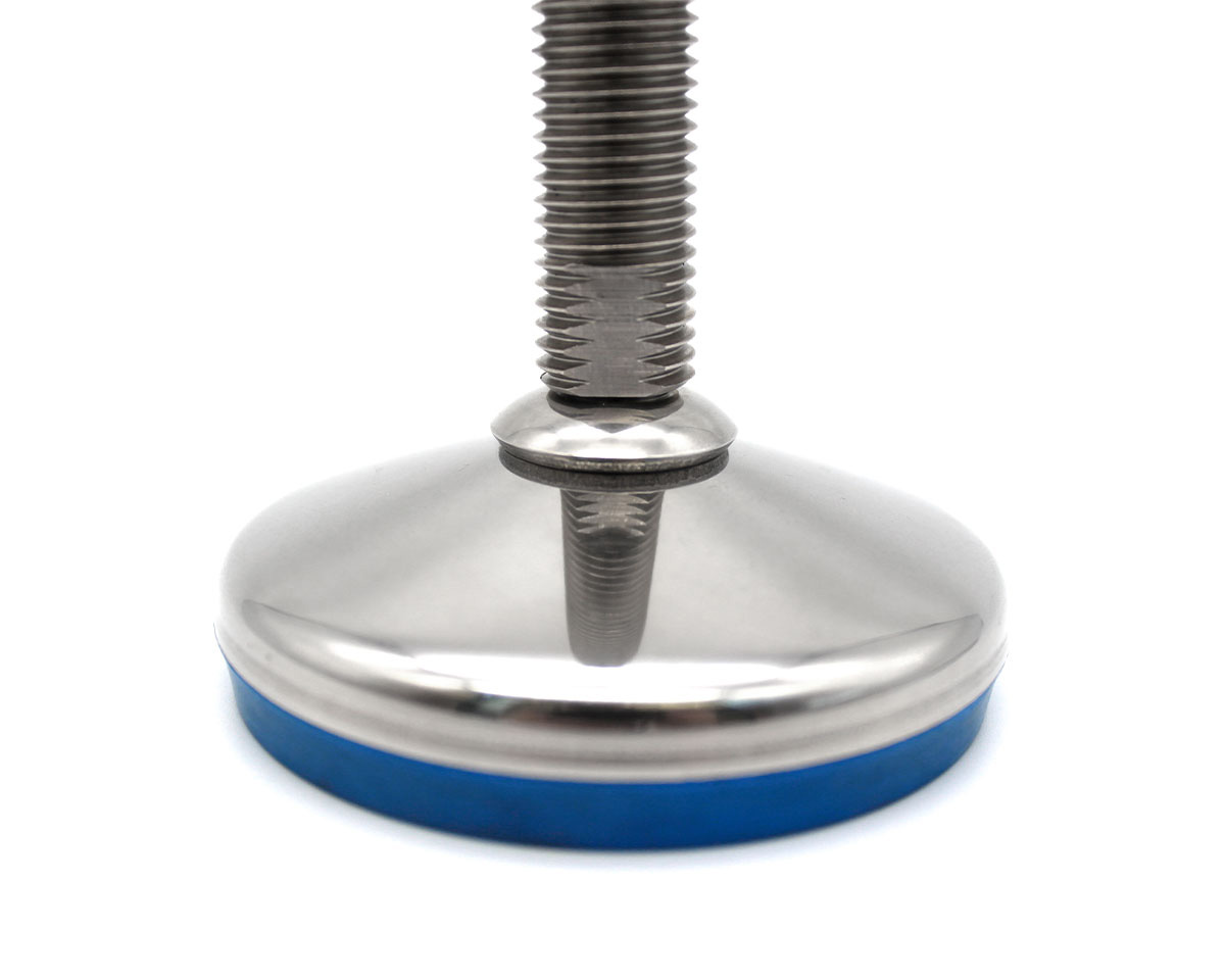 Element 2 von 3 (Bild) – Maschinenfuß / Gelenkfuß VULCANIZED Edelstahl, Ø 80 mm, M16 x 175 mm, Hygiene, EPDM