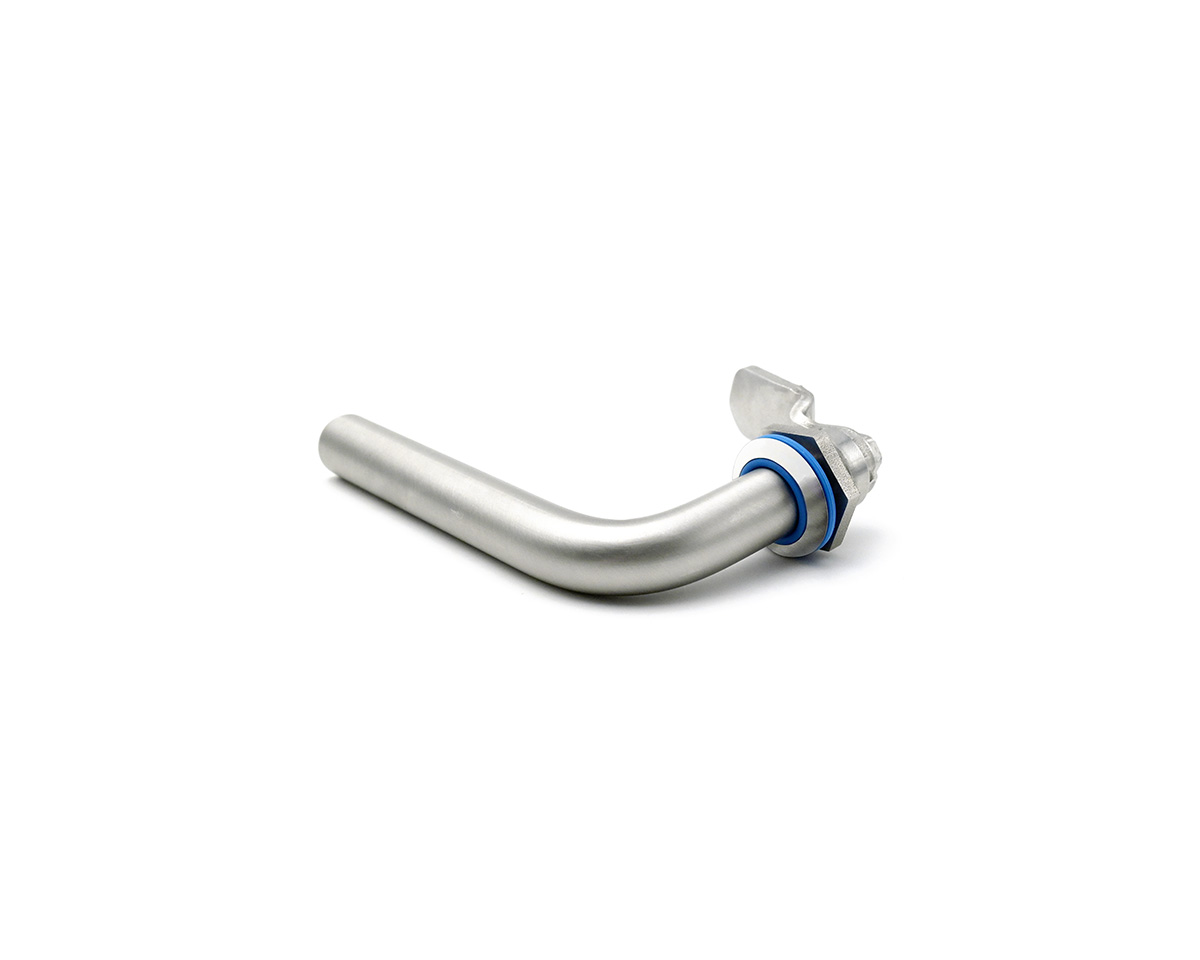 HYGIENIC 3A Drehriegel Edelstahl 90° mit Griff, 3-A, IP69K, H = 20 mm