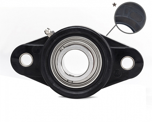 Element 2 von 3 (Bild) – MOVET® 2-Loch Flanschlager NFL 207, Gehäuse schwarz, MB Edelstahl, Ø 35 mm