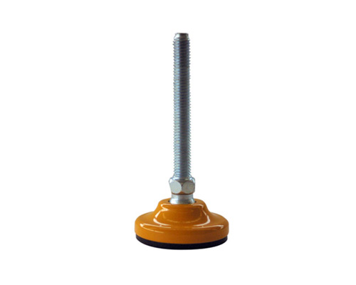 Levelling foot MASSIV Steel, Ø 50 mm, M12 x 125 mm, yellow, NBR